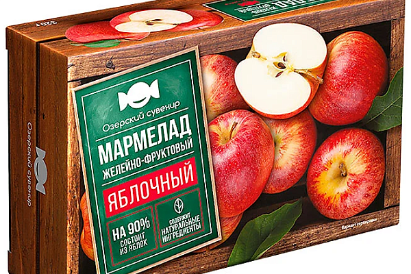  Мармелад Яблочный Озёрский сувенир 100% натуральный продукт 320 г в интернет-магазине продуктов с Преображенского рынка Apeti.ru