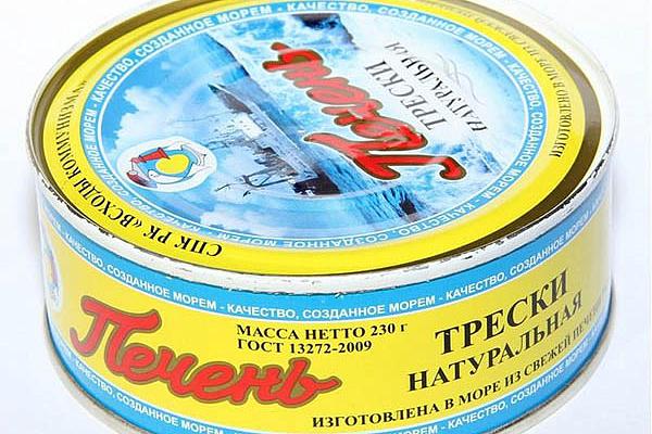  Печень трески "Всходы Коммунизма" натуральная, изготовлено в море 230 г в интернет-магазине продуктов с Преображенского рынка Apeti.ru