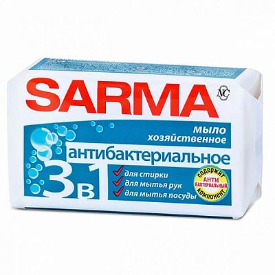 Мыло хозяйственное Sarma антибактериальное 140 г