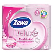 Туалетная бумага Zewa Deluxe трехслойная royal orchid 4 шт
