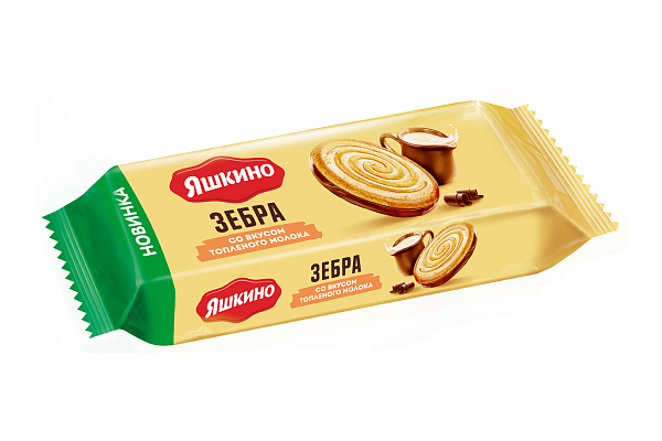  Печенье Яшкино Зебра со вкусом топлёного молока 180 г в интернет-магазине продуктов с Преображенского рынка Apeti.ru