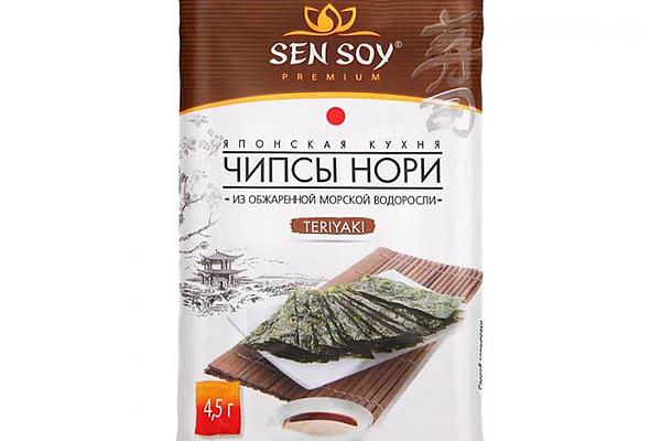  Чипсы нори Sen Soy teriyaki 4,5 г в интернет-магазине продуктов с Преображенского рынка Apeti.ru