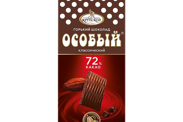  Шоколад горький "Особый" 72% 88 гр. КФ Крупской в интернет-магазине продуктов с Преображенского рынка Apeti.ru