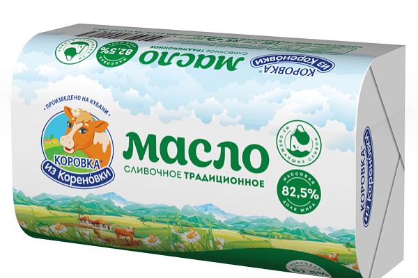  Масло сливочное Традиционное Коровка из Кореновки 82,5% 180 г в интернет-магазине продуктов с Преображенского рынка Apeti.ru