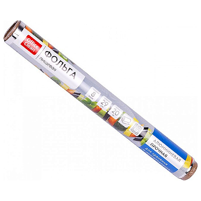 Фольга пищевая OfficeClean, прочная, 29см*20м, 8мкм, в рулоне в Apeti.ru Фольга пищевая OfficeClean, прочная, 29см*20м, 8мкм, в рулоне в интернет-магазине свежих фермерских продуктов Apeti.ru