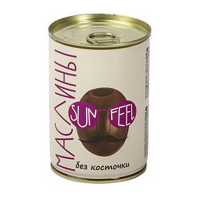  Маслины черные Sunfeel без косточки 300 мл в интернет-магазине продуктов с Преображенского рынка Apeti.ru