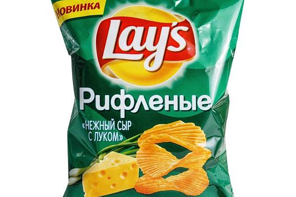  Чипсы Lays нежный сыр с луком рифленые 90 г в интернет-магазине продуктов с Преображенского рынка Apeti.ru