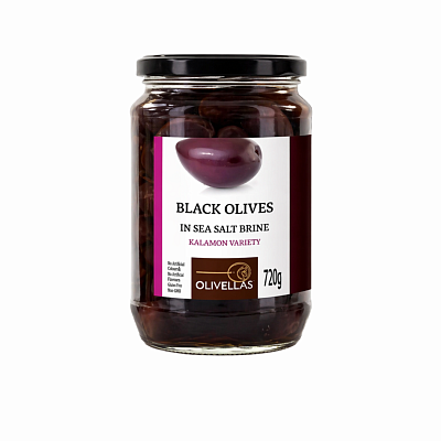  Маслины черные Olivellas S.Mammoth с косточкой 720 мл ст в интернет-магазине свежих фермерских продуктов Apeti.ru