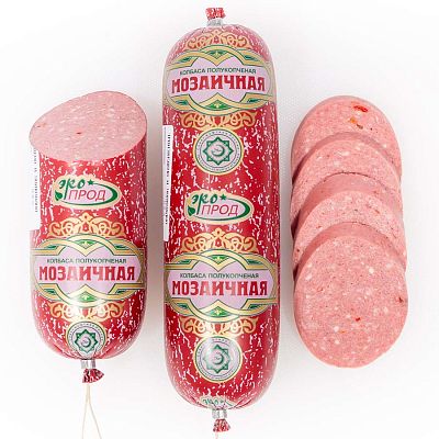 Колбаса полукопченая ЭкоПрод мозаичная халяль 1 кг