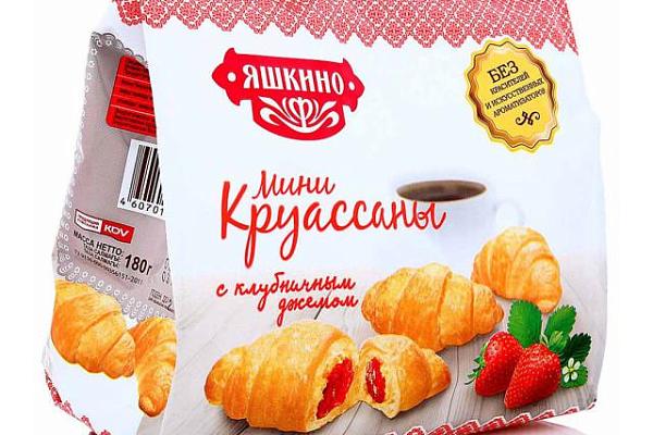  Круассаны мини Яшкино с клубничным джемом 180 г в интернет-магазине продуктов с Преображенского рынка Apeti.ru
