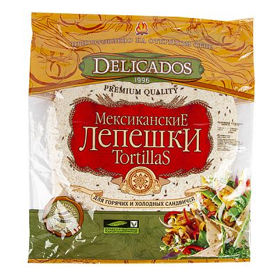 Лепешки Delicados Tortillas пшеничные мультизлаковые 6 шт 400 г