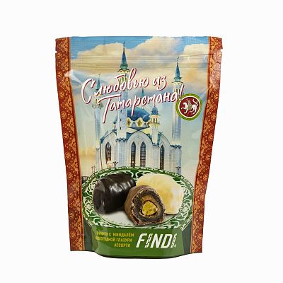 Финики с миндалем в шоколадной глазури в ассортименте FINDI ASSORTED Татарстан 150гр
