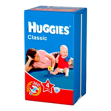 Подгузники HUGGIES Classic/Soft&Dry 4 размер (7-18кг) 14шт