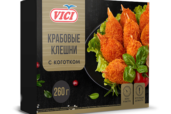  Клешни краба Vici в панировке с коготком имитация 260 г в интернет-магазине продуктов с Преображенского рынка Apeti.ru