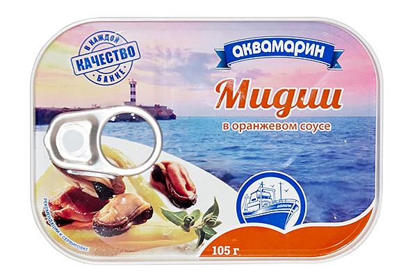  Мидии "Аквамарин" в оранжевом соусе 105 г в интернет-магазине продуктов с Преображенского рынка Apeti.ru
