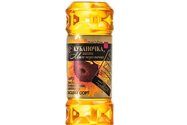  Масло подсолнечное Кубаночка нерафинированное 1 л в интернет-магазине продуктов с Преображенского рынка Apeti.ru