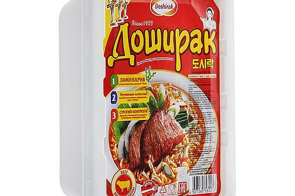  Лапша быстрого приготовления Доширак со вкусом говядины 90 г в интернет-магазине продуктов с Преображенского рынка Apeti.ru