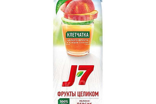  Сок J7 яблоко персик 0,97 л в интернет-магазине продуктов с Преображенского рынка Apeti.ru