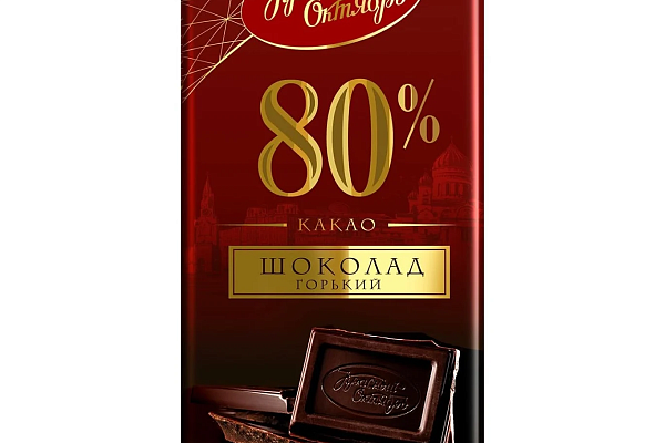  Шоколад Красный Октябрь горький 80% какао 75г в интернет-магазине продуктов с Преображенского рынка Apeti.ru