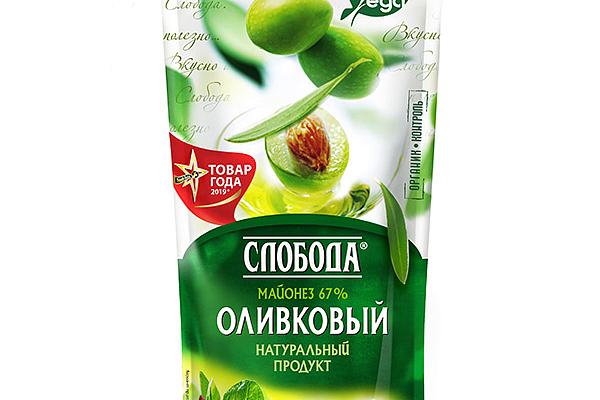  Майонез "Слобода" оливковый 67% 400 мл в интернет-магазине продуктов с Преображенского рынка Apeti.ru