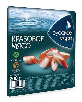Крабовые мясо  Русское море охлажденные 200 г