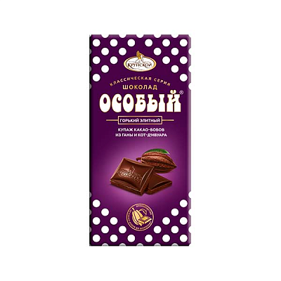Шоколад горький «Особый» элитный, 90 гр, КФ Крупской в Apeti.ru Шоколад горький «Особый» элитный, 90 гр, КФ Крупской в интернет-магазине свежих фермерских продуктов Apeti.ru
