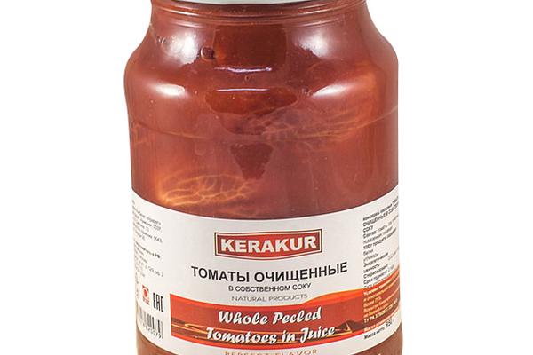  Томаты очищенные Kerakur в собственном соку 950 г в интернет-магазине продуктов с Преображенского рынка Apeti.ru