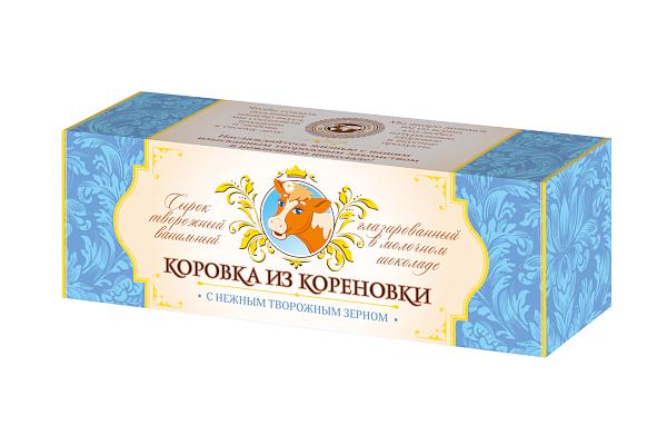  Сырок творожный ванильный "Коровка из Кореновки" в молочном шоколаде 15,0% 50 г в интернет-магазине продуктов с Преображенского рынка Apeti.ru
