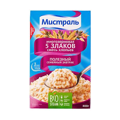 Крупа злаковая Мистраль смесь хлопьев 5 злаков 400 г