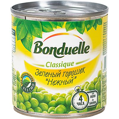 Горошек Bonduelle зеленый нежный 400 г