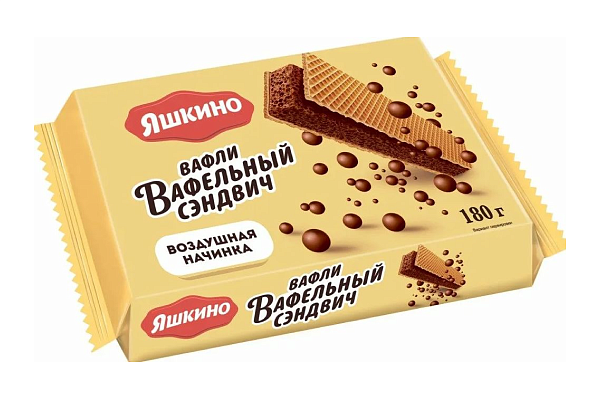  Вафельный сэндвич Яшкино 180 г в интернет-магазине продуктов с Преображенского рынка Apeti.ru