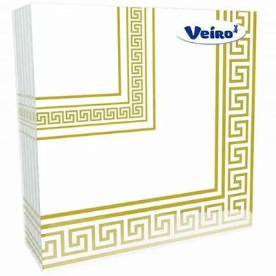  Салфетки бумажные VEIRO трехслойные 33x33 Эллада белая 20 шт  в интернет-магазине свежих фермерских продуктов Apeti.ru