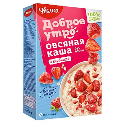 Каша овсяная Увелка с клубникой 5*40 г