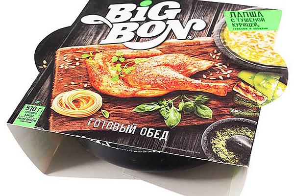  Лапша быстрого приготовления Big Bon с тушеной курицей грибами и овощами 110 г в интернет-магазине продуктов с Преображенского рынка Apeti.ru