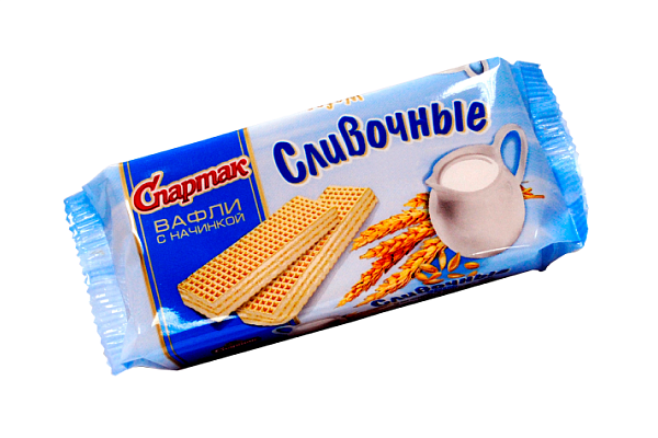  Вафли «Сливочные», 72 г, КФ Спартак в интернет-магазине продуктов с Преображенского рынка Apeti.ru