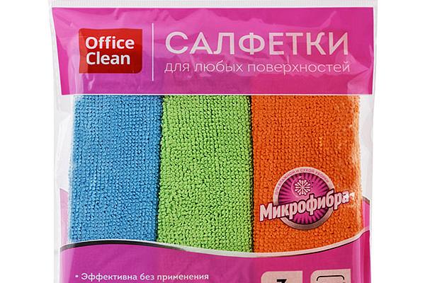 Салфетка OfficeClean микрофибра 30*30см для любых поверхностей 3 шт в интернет-магазине продуктов с Преображенского рынка Apeti.ru