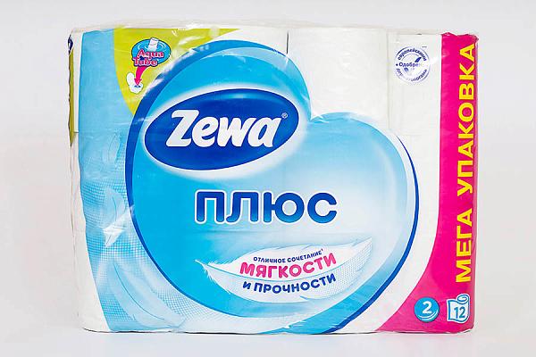  Туалетная бумага Zewa Плюс двухслойная 12 шт в интернет-магазине продуктов с Преображенского рынка Apeti.ru