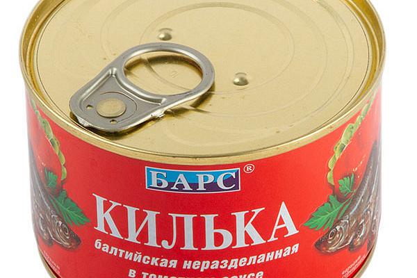  Килька балтийская "Барс" неразделанная в томатном соусе 250 г в интернет-магазине продуктов с Преображенского рынка Apeti.ru
