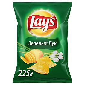  Чипсы Lays зеленый лук 225 г в интернет-магазине продуктов с Преображенского рынка Apeti.ru