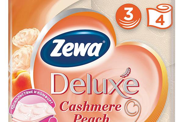  Туалетная бумага Zewa Deluxe трехслойная персик 4 шт в интернет-магазине продуктов с Преображенского рынка Apeti.ru
