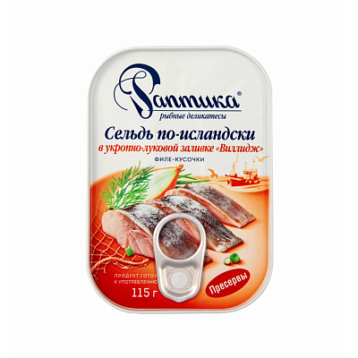 Сельдь по исландски Раптика Виллидж с укропом и луком 115 гр