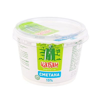 Сметана Чабан 15% 180 г БЗМЖ