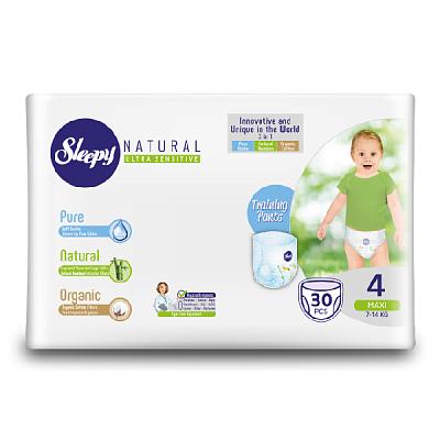  Трусики Sleepy Natural (4\ Maxi 7-14 кг) 30 шт в интернет-магазине свежих фермерских продуктов Apeti.ru