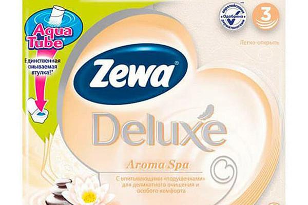  Туалетная бумага Zewa Deluxe трехслойная aroma spa 4 шт в интернет-магазине продуктов с Преображенского рынка Apeti.ru