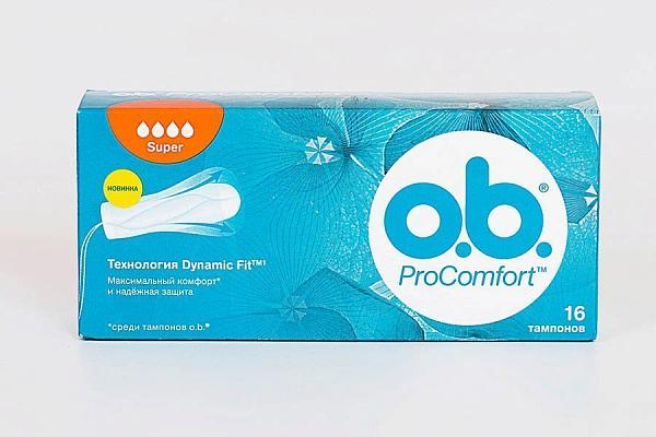  Гигиенические тампоны ProComfort Super O.B., 16 шт в интернет-магазине продуктов с Преображенского рынка Apeti.ru