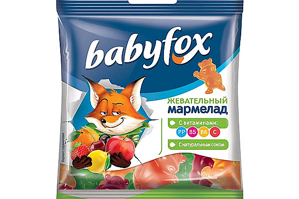  Мармелад BabyFox с соком ягод и фруктов 30 г в интернет-магазине продуктов с Преображенского рынка Apeti.ru
