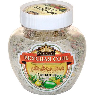 Приправа COSTA DEL 12 овощей и трав Вкусная соль 400 г