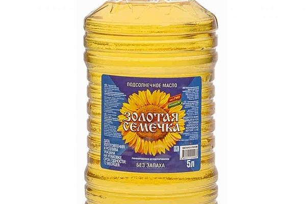  Масло подсолнечное Золотая семечка без запаха 5 л в интернет-магазине продуктов с Преображенского рынка Apeti.ru