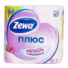 Туалетная бумага Zewa Плюс двухслойная сирень 4 шт