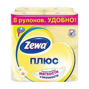  Туалетная бумага Zewa Плюс двухслойная ромашка 8 шт в интернет-магазине свежих фермерских продуктов Apeti.ru